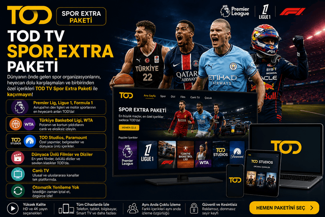 TOD TV Spor Extra Paketi 1 Aylık, 4 Ekran